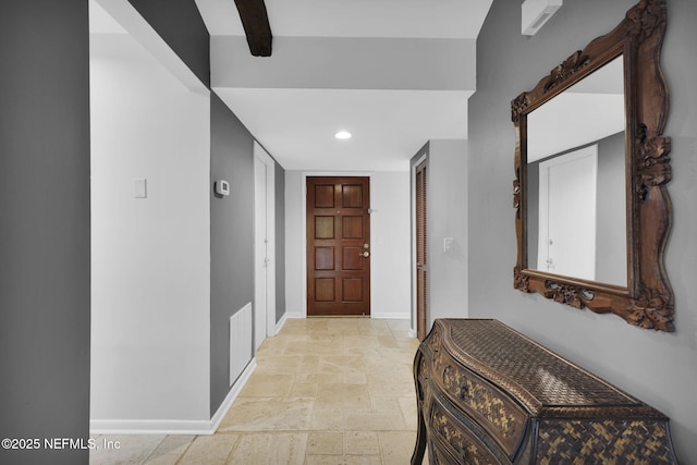 721 Sandy Oaks Ct, Ponte Vedra Beach, FL 32082 - hall featuring baseboards, stone tile flooring, and recessed lighting
