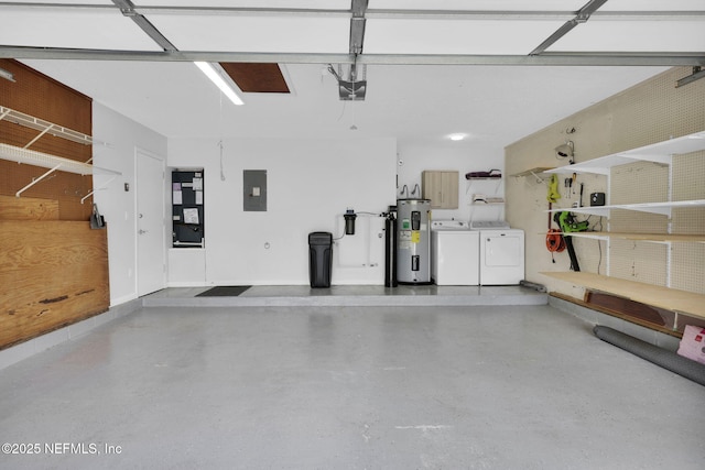 721 Sandy Oaks Ct, Ponte Vedra Beach, FL 32082 - garage featuring water heater, washing machine and dryer, and electric panel