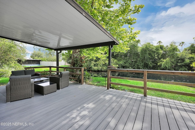 721 Sandy Oaks Ct, Ponte Vedra Beach, FL 32082 - wooden terrace with an outdoor hangout area and view of scattered trees
