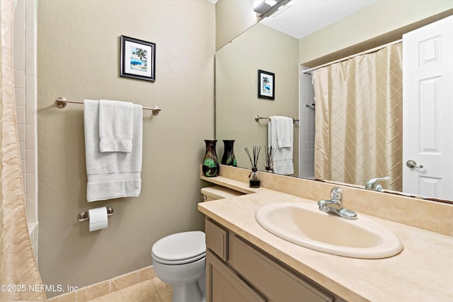 721 Sandy Oaks Ct, Ponte Vedra Beach, FL 32082 - bathroom featuring vanity, toilet, tile patterned floors, and baseboards