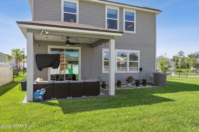 70 Creekmore Dr, Saint Augustine, FL 32092 - back of house featuring an outdoor hangout area and ceiling fan