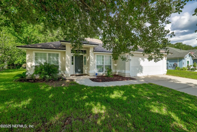 2007 Hollington Dr, Jacksonville, FL 32246 - single story home with a garage, driveway, a front lawn, and stucco siding