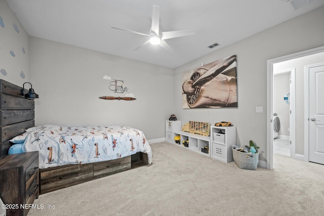 83 Tortola Way, Saint Johns, FL 32259 - carpeted bedroom with washer / dryer and a ceiling fan