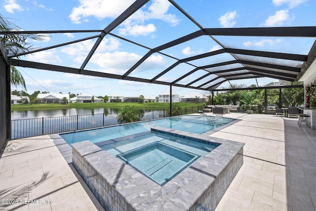 83 Tortola Way, Saint Johns, FL 32259 - view of pool featuring outdoor lounge area, a patio area, glass enclosure, and a water view