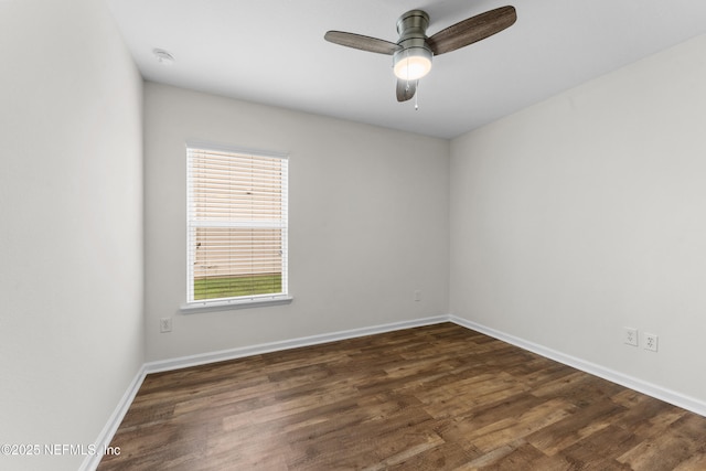 1101 Chokee Pl, Saint Augustine, FL 32092 - unfurnished room with dark wood-style floors, ceiling fan, baseboards, and a smoke detector