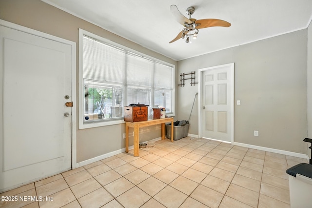 665 Grove Park Blvd, Jacksonville, FL 32216 - entrance foyer featuring ceiling fan and light tile patterned floors