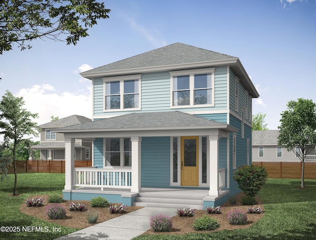 1340 Ionia St, Jacksonville, FL 32206 - view of front of home featuring covered porch and a shingled roof