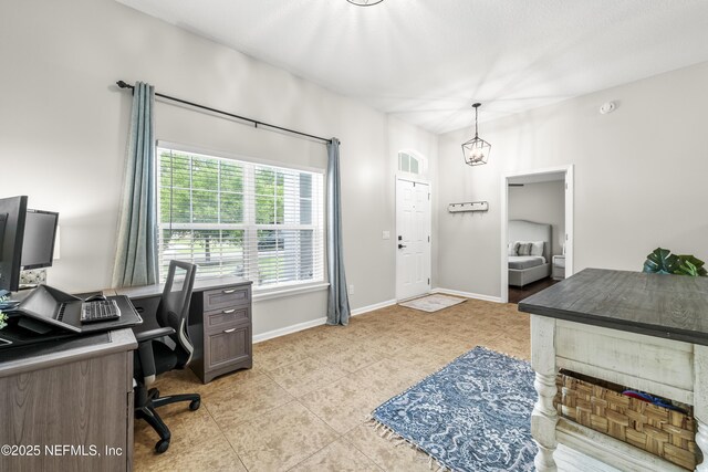 81014 Lockhaven Dr, Yulee, FL 32097 - home office with light tile patterned flooring and baseboards