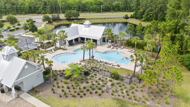 81014 Lockhaven Dr, Yulee, FL 32097 - aerial view of a pool and a nearby body of water