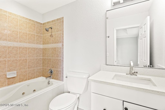 66 W 14th St, Atlantic Beach, FL 32233 - full bathroom with vanity, toilet, and a combined bath / shower with jetted tub