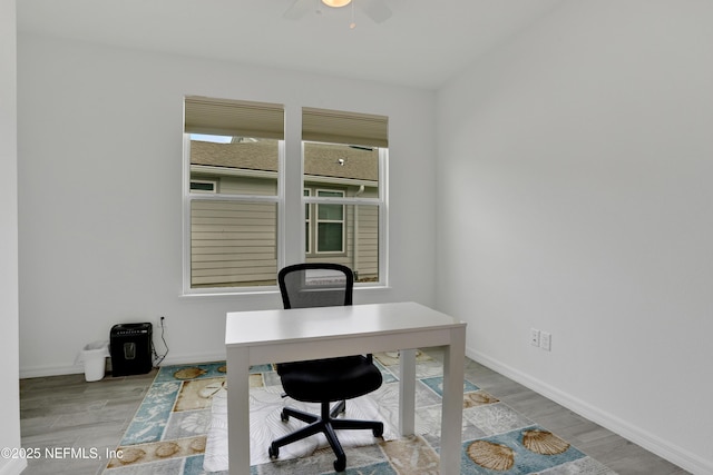 564 Jubilee Cir, Yulee, FL 32097 - office space featuring ceiling fan and wood finished floors