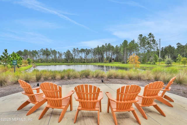 564 Jubilee Cir, Yulee, FL 32097 - view of patio / terrace with a water view and view of scattered trees