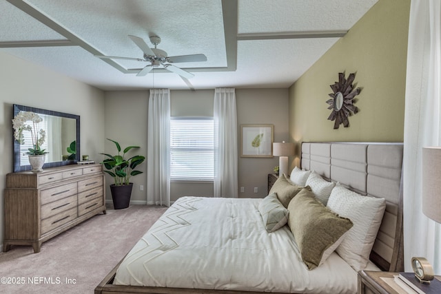 527 Superior Blvd, Saint Johns, FL 32092 - bedroom featuring light carpet, a textured ceiling, ceiling fan, and baseboards