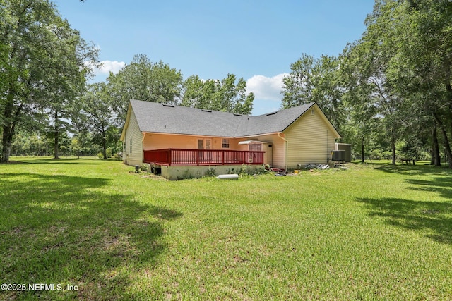 2443 SE 150th St, Starke, FL 32091 - rear view of property featuring a wooden deck and a yard