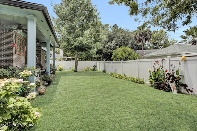 5365 Navigators Way, Jacksonville, FL 32277 - fenced backyard with ceiling fan