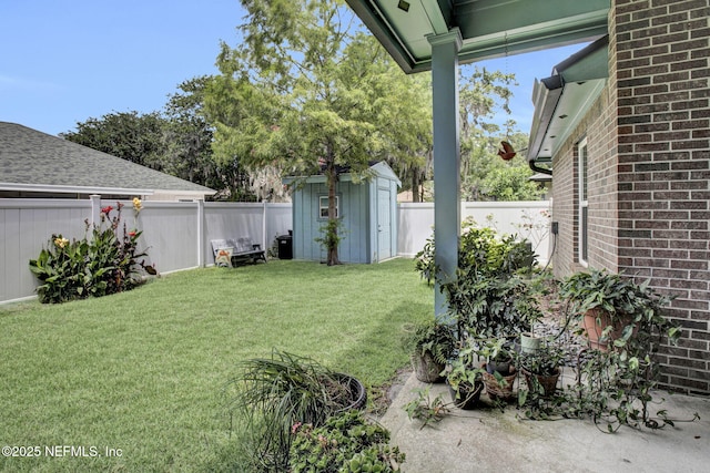 5365 Navigators Way, Jacksonville, FL 32277 - fenced backyard featuring a storage shed