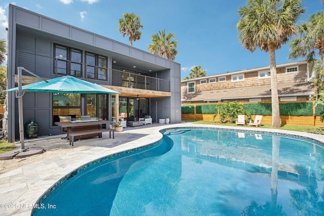 248 11th St, Atlantic Beach, FL 32233 - view of swimming pool with a patio area