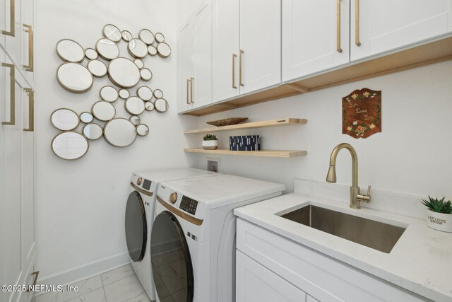 97 Marquesa Cir, Saint Johns, FL 32259 - laundry area with independent washer and dryer and marble look tiles