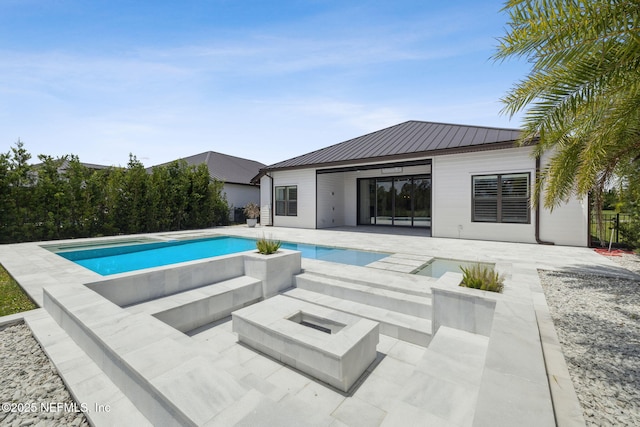 97 Marquesa Cir, Saint Johns, FL 32259 - outdoor pool featuring a patio area and an outdoor living space with a fire pit