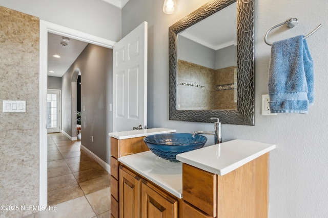 96266 Dowling Dr, Yulee, FL 32097 - full bath featuring tile patterned flooring, vanity, and baseboards