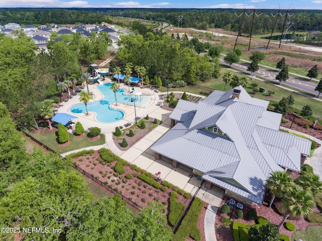 4916 Creek Bluff Ln, Middleburg, FL 32068 - bird's eye view of a pool area