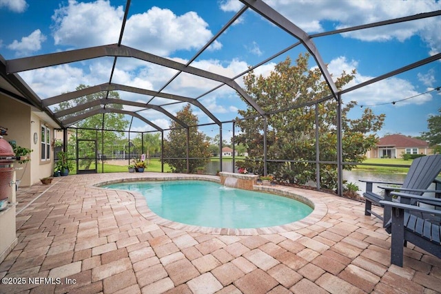1714 Chatham Village Dr, Fleming Island, FL 32003 - swimming pool with a patio area and glass enclosure