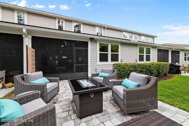 3603 Marsh Reserve Blvd, Jacksonville, FL 32224 - view of patio / terrace with an outdoor living space with a fire pit