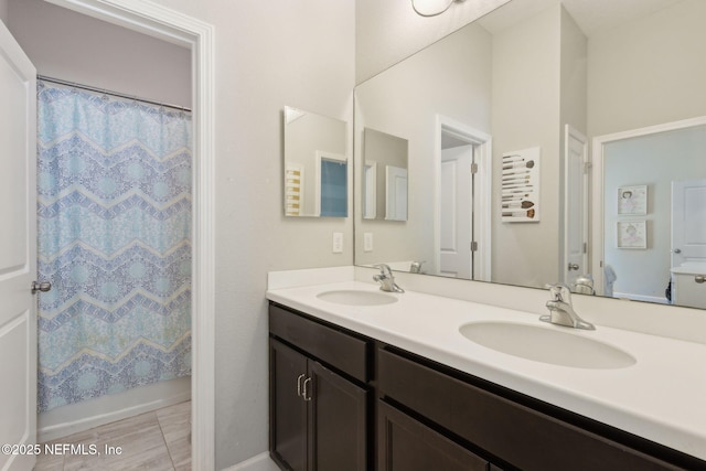 101 Bucktail Ave, Ponte Vedra, FL 32081 - bathroom featuring double vanity and shower / bath combo with shower curtain