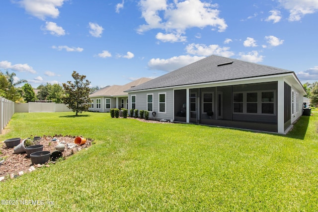 101 Bucktail Ave, Ponte Vedra, FL 32081 - rear view of house featuring a sunroom and a shingled roof