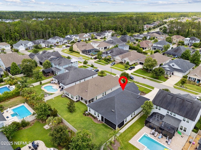 101 Bucktail Ave, Ponte Vedra, FL 32081 - aerial perspective of suburban area featuring a pool area and a forest