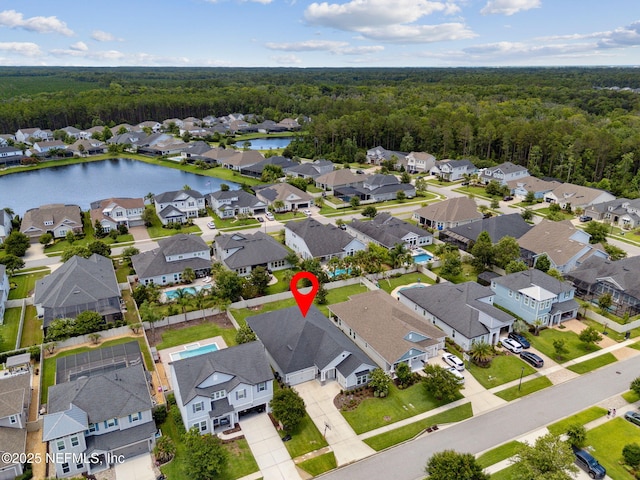 101 Bucktail Ave, Ponte Vedra, FL 32081 - aerial perspective of suburban area featuring a forest and a nearby body of water