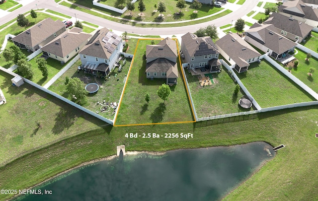 4171 Fishing Creek Ln, Middleburg, FL 32068 - aerial perspective of suburban area featuring property parcel outlined and a large body of water