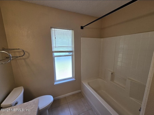 424 Bay Point Way N, Saint Johns, FL 32259 - full bath with toilet, a textured ceiling, tile patterned floors, vanity, and bathing tub / shower combination