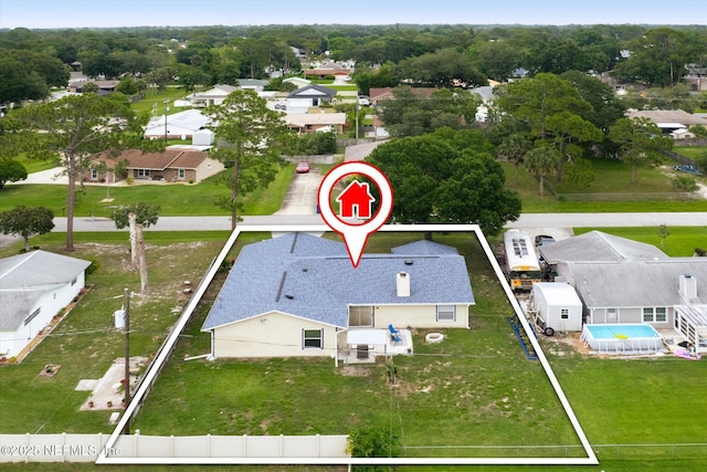2910 Yule Tree Dr, Edgewater, FL 32141 - aerial view of residential area with property parcel outlined