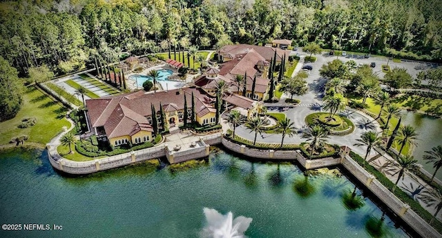 8561 Little Swift Cir Unit 32D, Jacksonville, FL 32256 - bird's eye view of a heavily wooded area, a pool, and a large body of water
