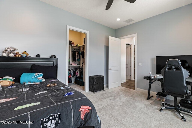 105 Awlleaf Ct, Saint Augustine, FL 32095 - carpeted bedroom with a spacious closet, a closet, and ceiling fan