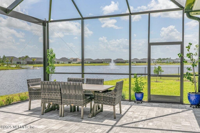105 Awlleaf Ct, Saint Augustine, FL 32095 - sunroom / solarium with a water view, plenty of natural light, and a residential view