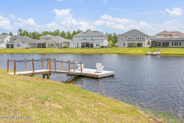 105 Awlleaf Ct, Saint Augustine, FL 32095 - dock featuring a residential view, a yard, and a water view