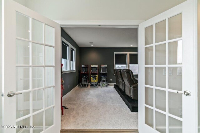 105 Awlleaf Ct, Saint Augustine, FL 32095 - carpeted home office with french doors and baseboards
