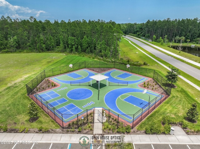 105 Awlleaf Ct, Saint Augustine, FL 32095 - view of sport court featuring community basketball court and a wooded view