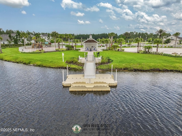 105 Awlleaf Ct, Saint Augustine, FL 32095 - dock featuring a yard and a water view