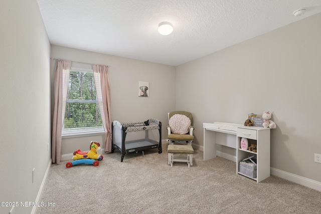 2623 Cold Stream Ln, Green Cove Springs, FL 32043 - sitting room with carpet flooring, a textured ceiling, and baseboards