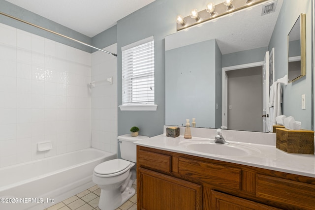 1608 Rustling Dr, Fleming Island, FL 32003 - full bath with toilet, vanity,  shower combination, and tile patterned floors