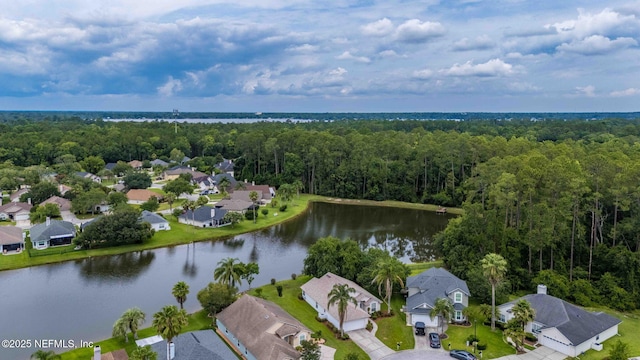 1608 Rustling Dr, Fleming Island, FL 32003 - aerial perspective of suburban area with a large body of water and a heavily wooded area