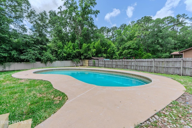 8687 Bishopswood Dr, Jacksonville, FL 32244 - view of swimming pool with a patio area and a fenced backyard