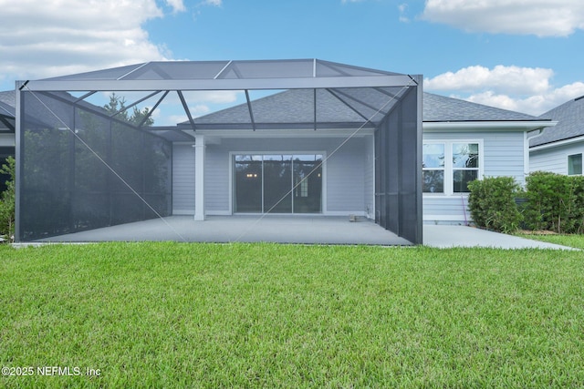 68 Briar Ridge Ct, Ponte Vedra, FL 32081 - back of property featuring a patio area, a yard, glass enclosure, and a shingled roof