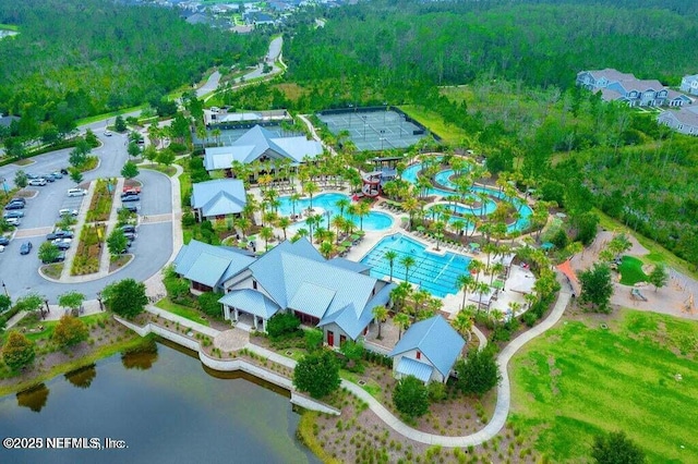 37 Permit Ct, Saint Augustine, FL 32092 - drone / aerial view of a pool and a large body of water