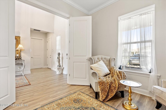 37 Permit Ct, Saint Augustine, FL 32092 - living area featuring ornamental molding and light wood finished floors