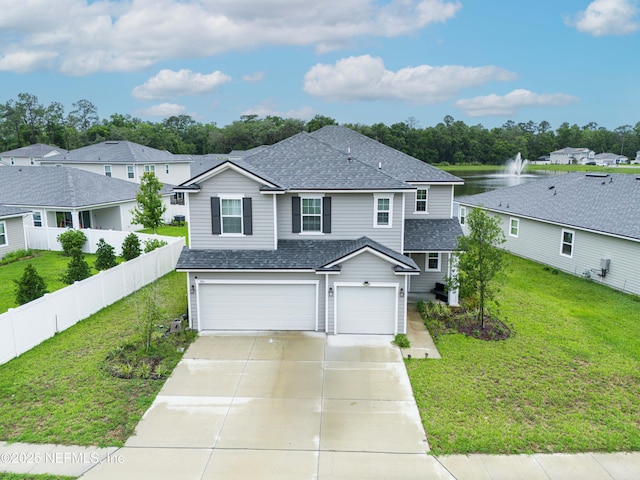 194 Napo Way, Saint Johns, FL 32259 - traditional-style house featuring concrete driveway, a garage, roof with shingles, and a water view