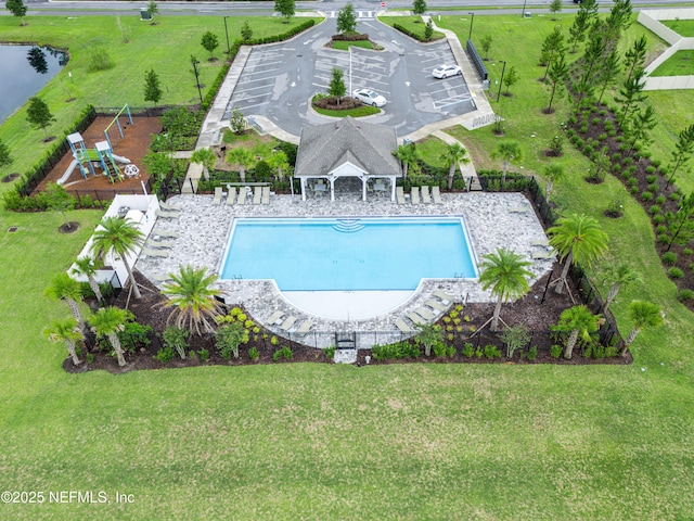 194 Napo Way, Saint Johns, FL 32259 - community pool featuring a gazebo, a water view, and a lawn